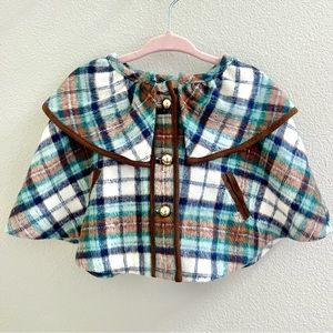 NWT | Janie & Jack | Baby Girl Plaid Cape